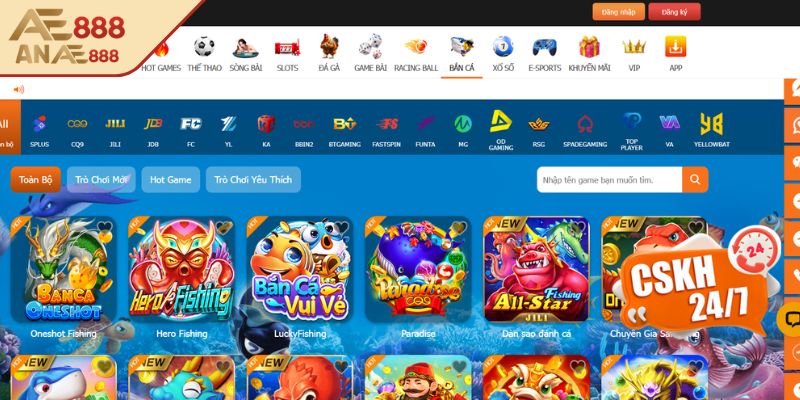 Sảnh game bắn cá đa dạng