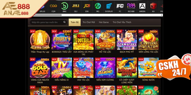 Giới thiệu về sảnh game nổ hũ AE888