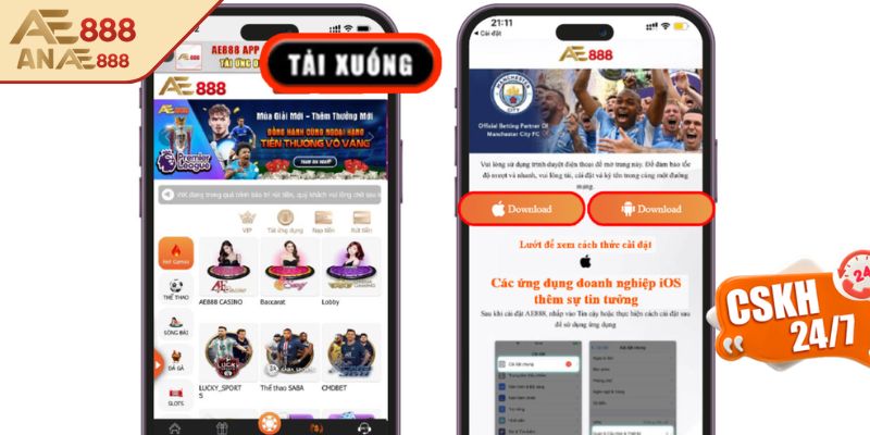Hướng dẫn chi tiết cách tải app AE888 cho ios và android